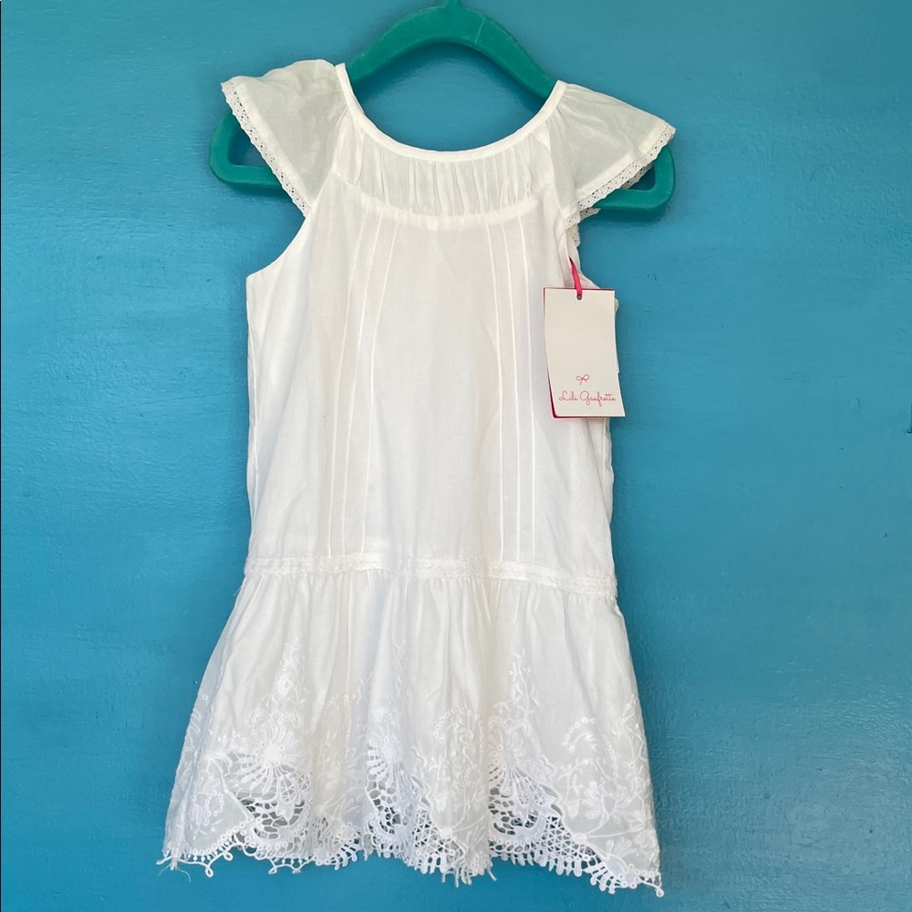 Lili Gaufrette Parisian White Eyelet Tiered Summer Dress Two Sizes: 3A and 4